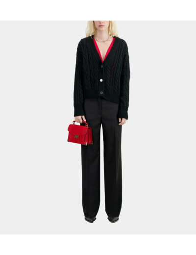 Cardigan Boutonne A Torsades black