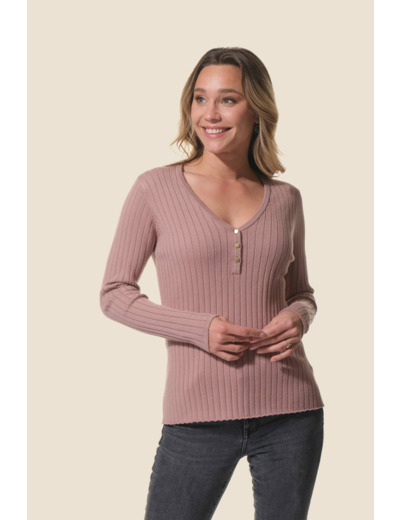 Pull femme avec col V Flavie