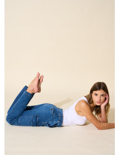 Jean droit façon cargo