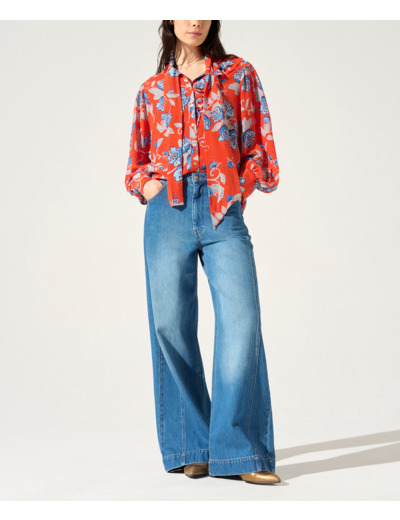 Blouse bouquet rouge