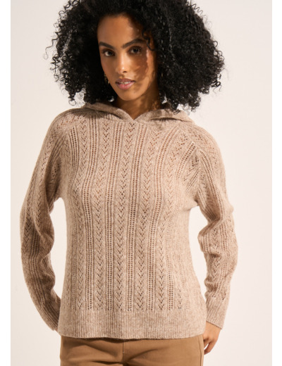 Pull ample à capuche