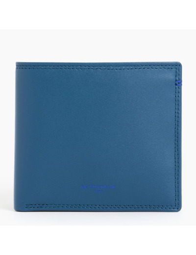 Porte cartes horizontal moyen modèle avec poche billets Martin en cuir lisse