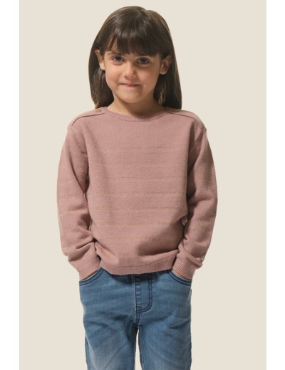 Pull fille col rond Mosaline