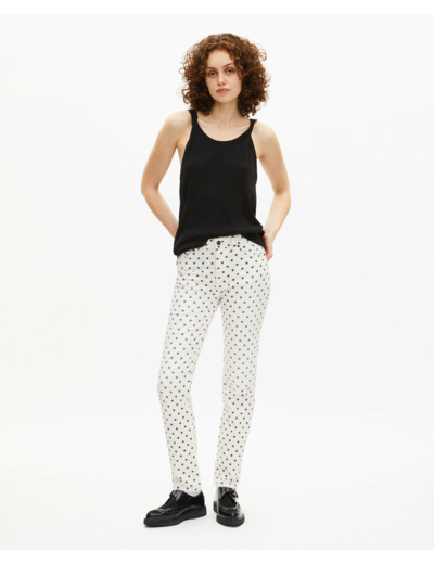 Jean slim femme beige grey