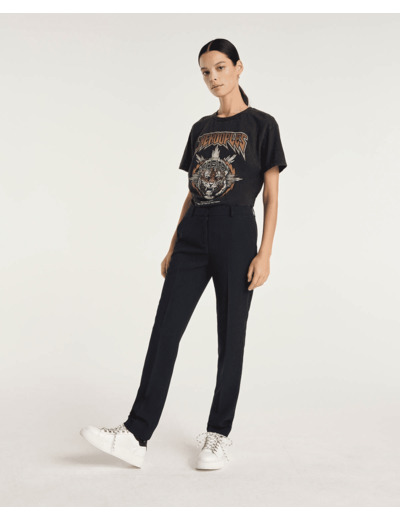 Basket en cuir avec lacet-shirt mouchetes