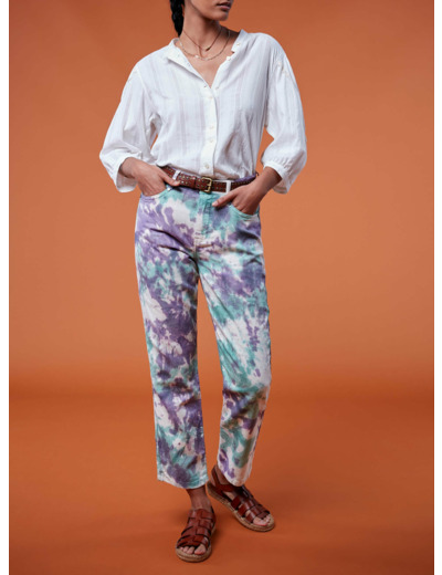 Jean tie & dye parme multicolore