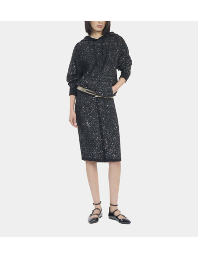 Sweatshirt À Sequins En Maille Noire black