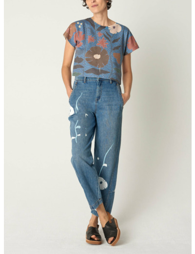 T-shirt fleur jeans