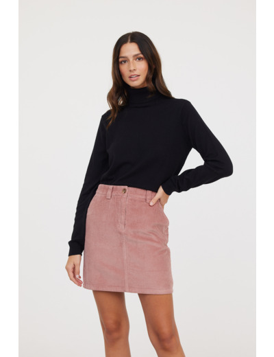 Jupe courte en velours grosses côtes, poches dos