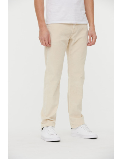 Pantalon taille haute, coupe confort en velours côtelé