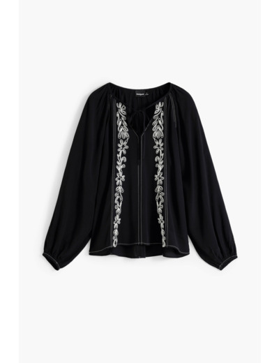 Blouse À Manches Longues En Tissu – Femme