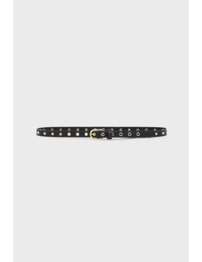LOUISE - Ceinture en cuir lisse et studs