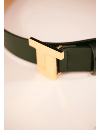 Ceinture Bis Emeraude en Cuir