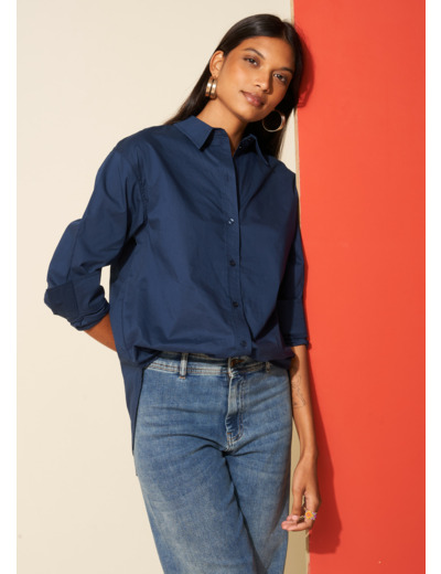Chemise ample en popeline de coton