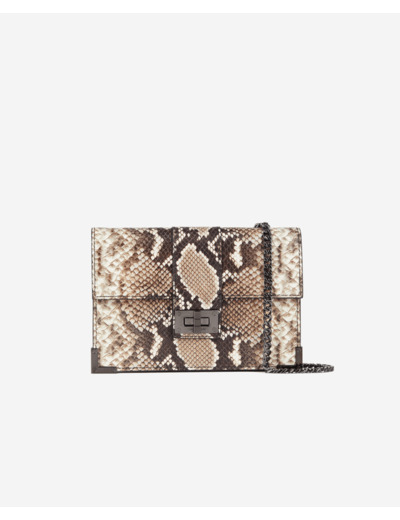 Pochette Emily Moyenne En Cuir Python black white