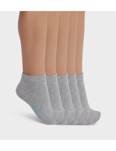 Lot de 5 paires de socquettes enfant en coton Gris Chiné EcoDim