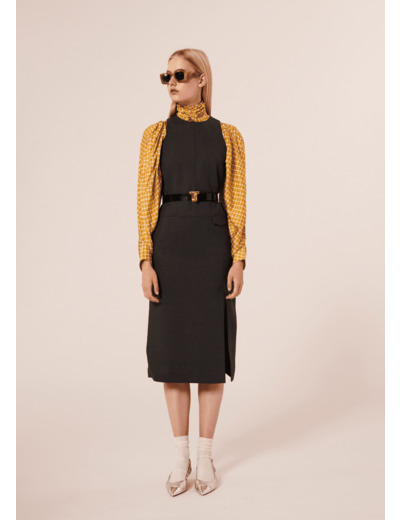 Robe Rollande Gris Moyen en Laine