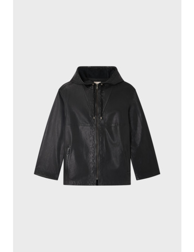 Blouson en cuir à capuche - JANICE