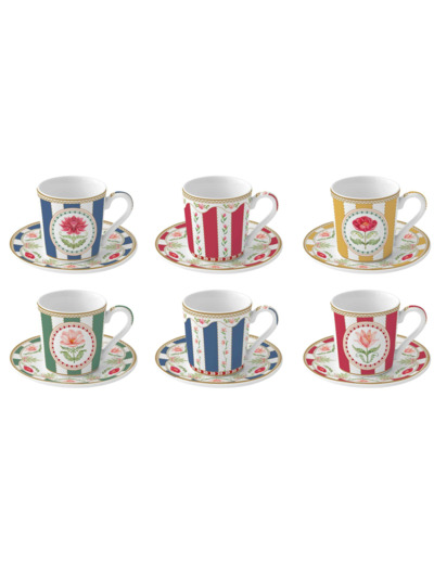 FLOWERY Coffret 6 pt à café