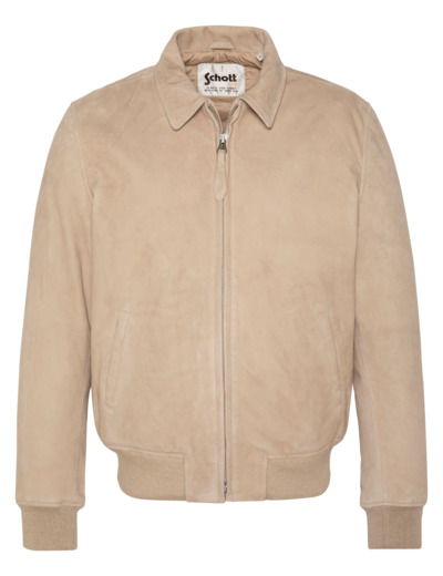 Blouson casual, cuir de chèvre velours