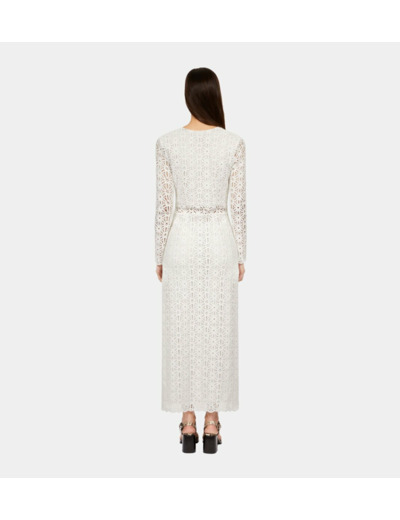 Robe Longue Blanche En Guipure white
