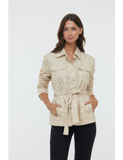 Saharienne ceinturée allover  « Immitation Serpent »