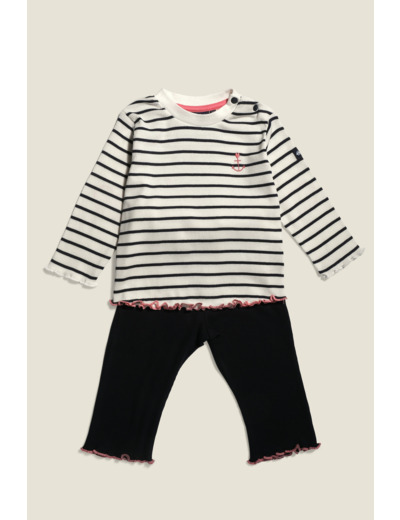 Ensemble manches longues et pantalon bébé fille Abella