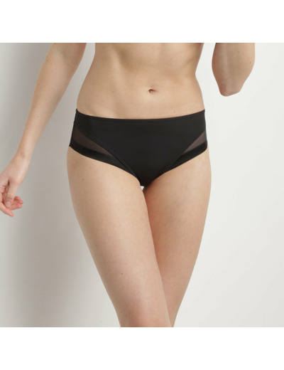 Slip femme en microfibre et tulle noir Generous de Dim