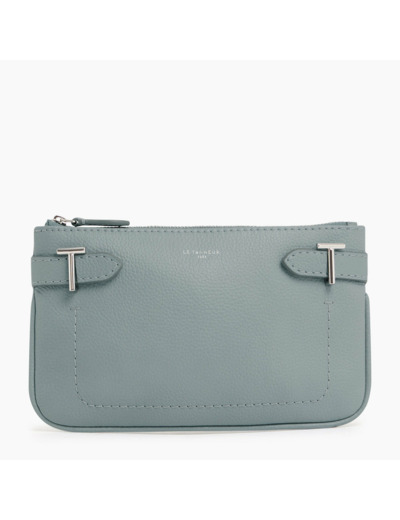 Pochette zippée Simone en cuir grainé