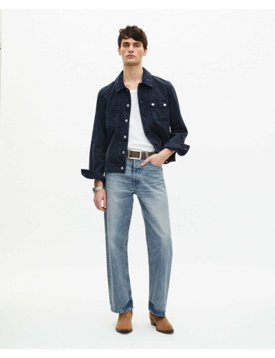 Blouson velours fine delave dark navy