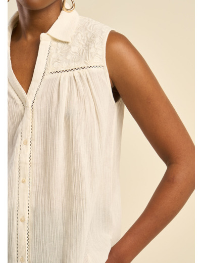 Chemiser sans manches brodé