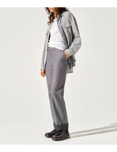 Pantalon large denim