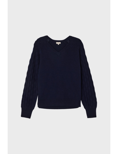 Pull en laine aux manches ajourées - JIOTI