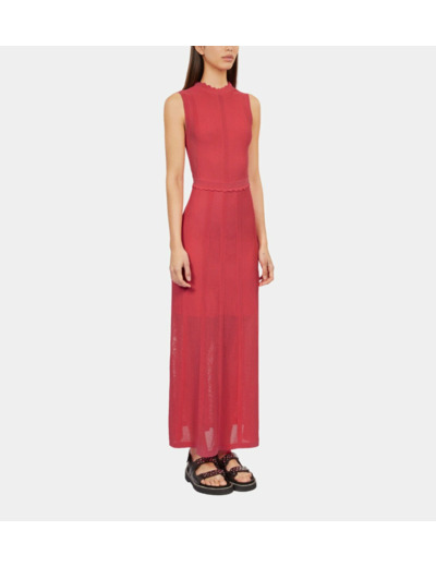 Robe Longue Fuchsia En Maille Ajourée middle navy