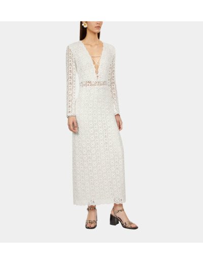 Robe Longue Blanche En Guipure white