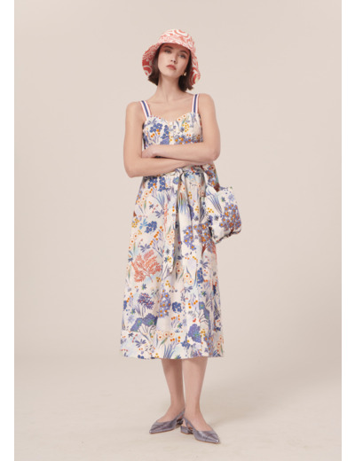 Robe Raquelina Bleu en Coton