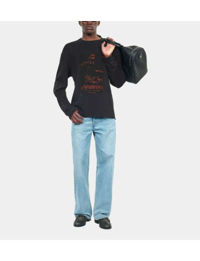 Sweatshirt Avec Sérigraphie Noir black washed