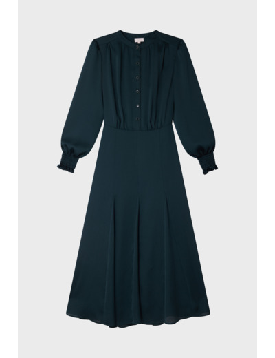Robe midi satinée unie - SAFA