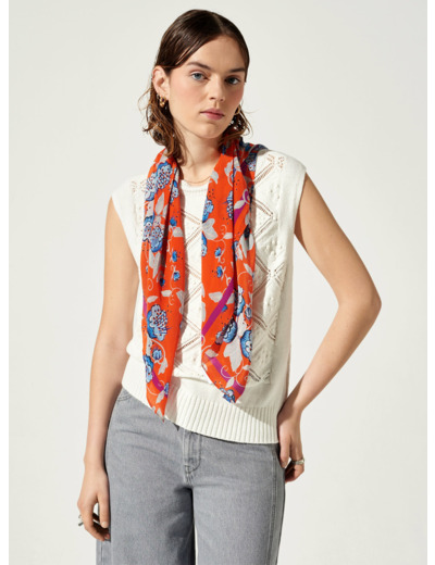 Foulard bouquet rouge
