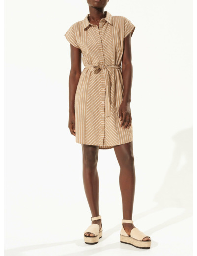 Robe rayure marron glace