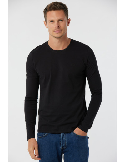 T-shirt manches longues col rond broderie poitrine