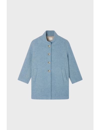 Manteau droit en laine vierge - LEONA