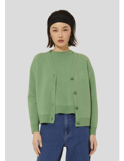 Gilet Gibus Amande en Laine Merinos Extrafine