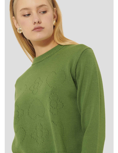 Pull Preppy Cactus en Laine Merinos