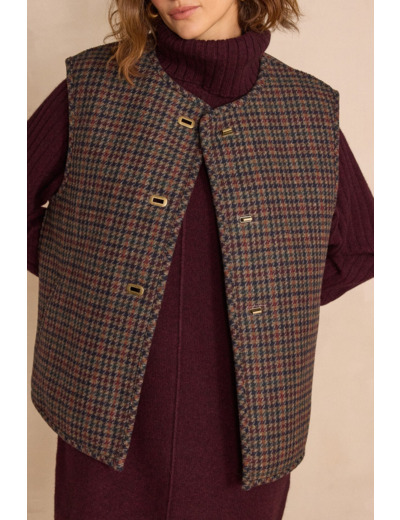 Gilet sans manches en laine bouclette SABRINA