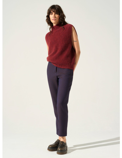 Pantalon droit mosaique