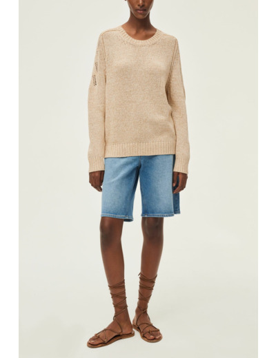 Pull rond en coton chiné - LOYSE