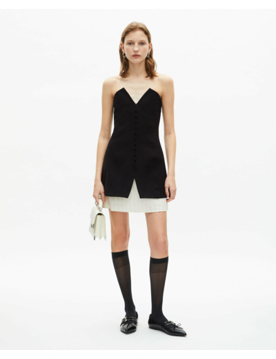 Robe courte bustier boutonnee devant black