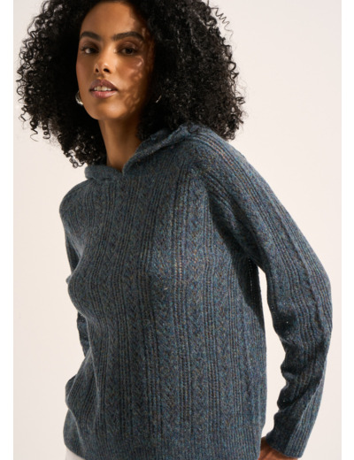 Pull ample à capuche