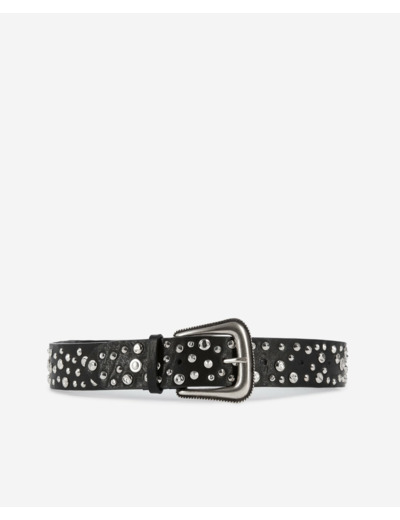 Ceinture Cloutée En Cuir Noir black